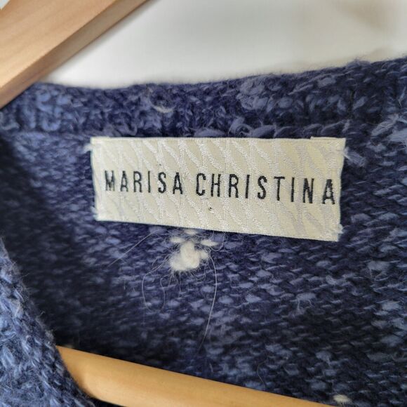 Vintage MARISA CHRISTINA Teddy Bear Sweater Sz S Wool Blend 3/4 Sleeve Christmas - Picture 7 of 8